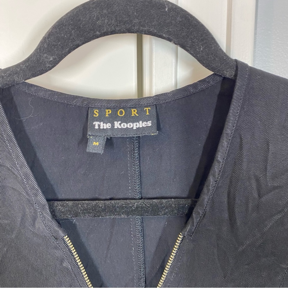 The Kooples Sport black Satin Zip Jumpsuit size medium office‎ work business - Picture 3 of 8